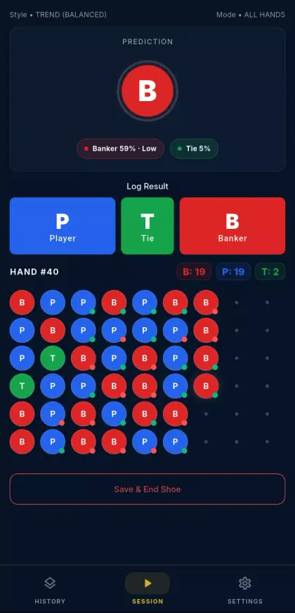 Baccarat Signal screenshot 2