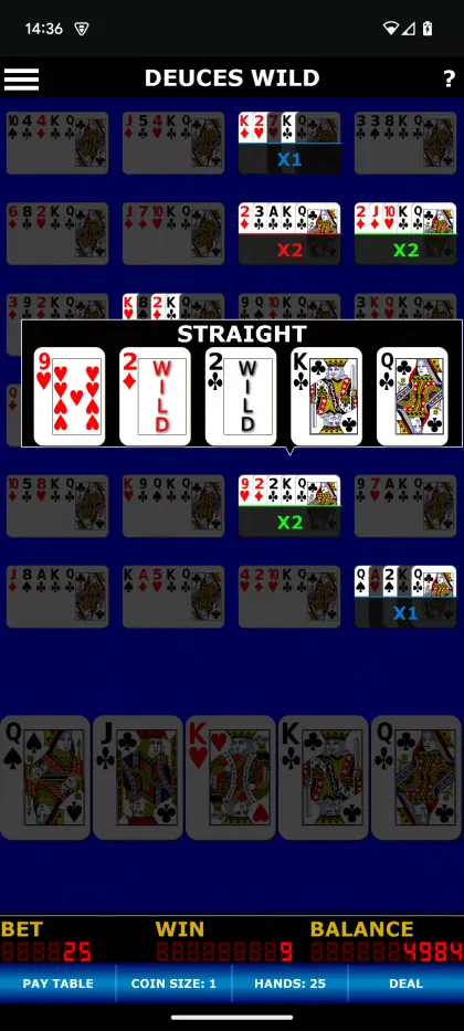 Deuces Wild Video Poker screenshot 2